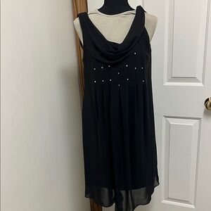 S.L. Fashions Black Embellished Midi Dress